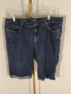 LOFT Dark Blue Denim Bermuda Shorts